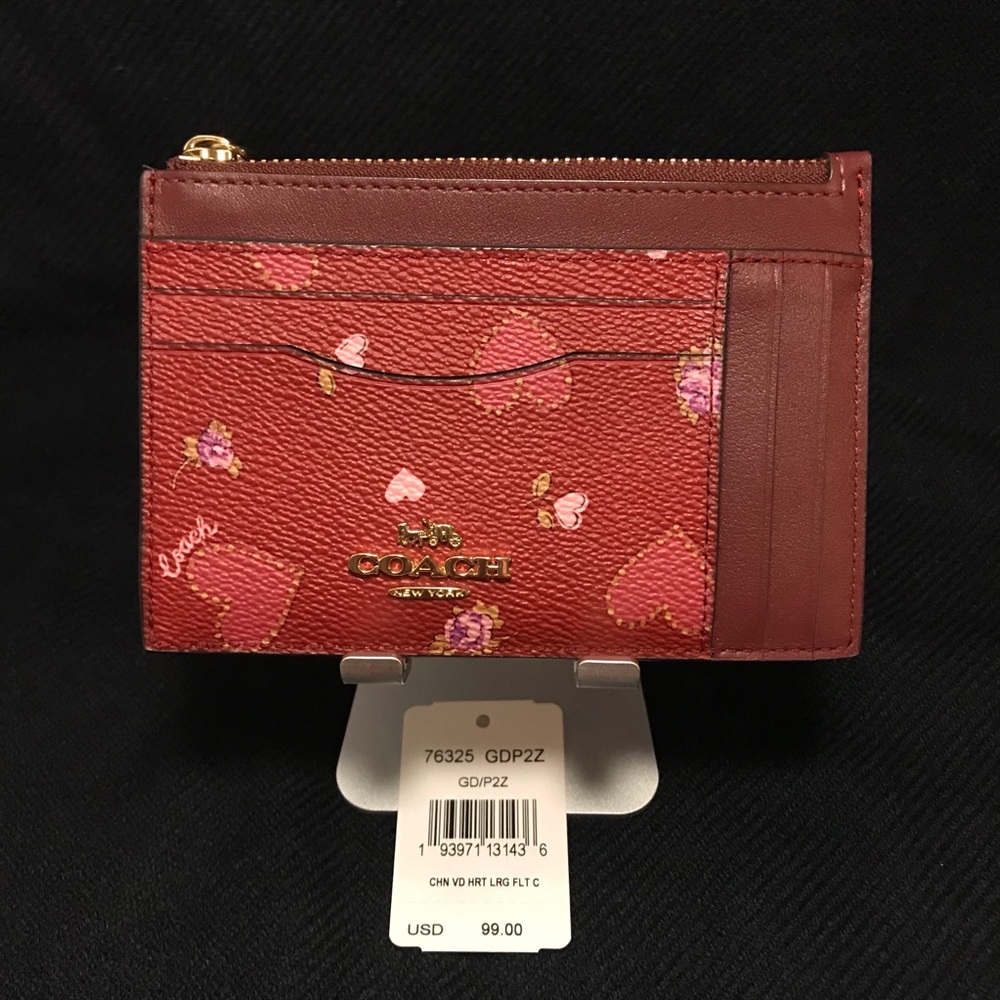 COACH Large Card Case With Prairie Heart Print